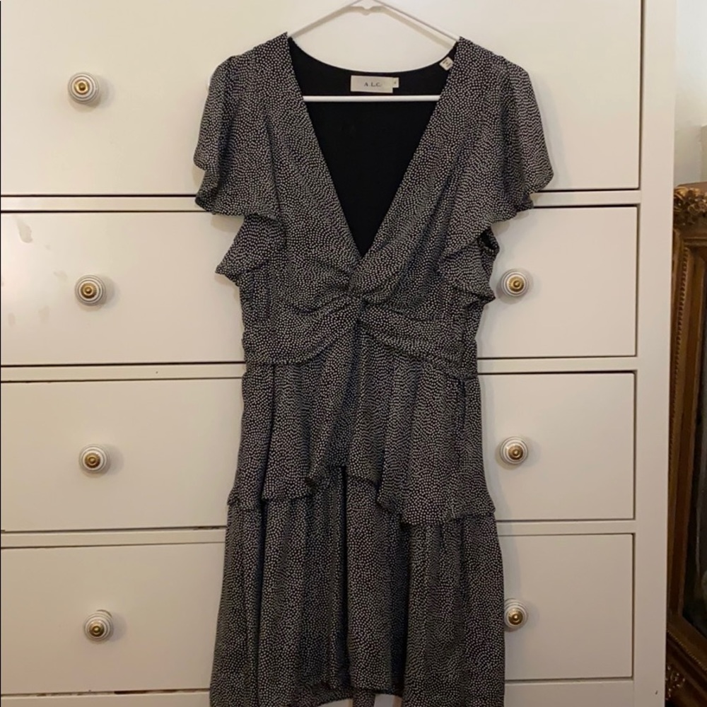 Silk Tiered Polka Dot A.L.C. Mini Dress